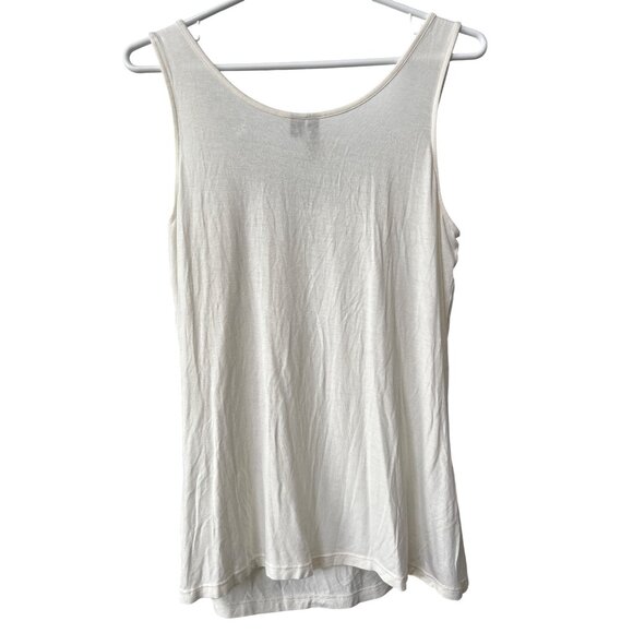 Relativity Tank Top Size Large Beaded Scoop Neck Sleeveless Embellished White - Picture 2 of 7